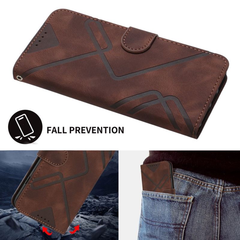 Bőrtok Poco X7 Pro 5g Geometrikus Vonalak Pánttal