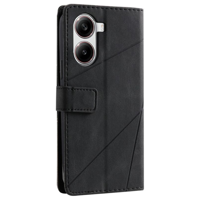 Bőrtok Poco X7 Pro 5g Kétszínű Geometrikus Vonalak