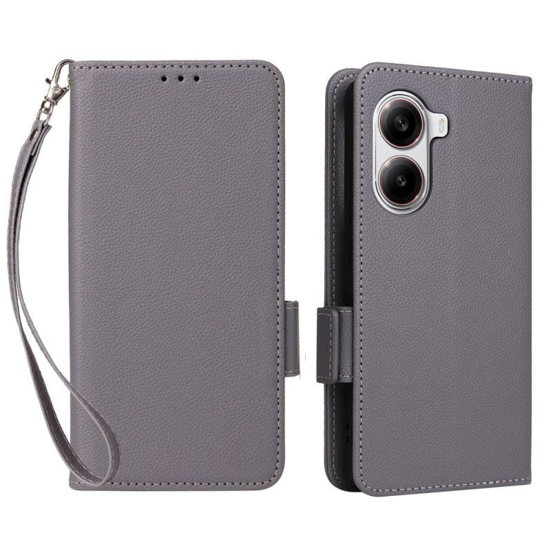 Bőrtok Poco X7 Pro 5g Licsi Műbőr Pánttal