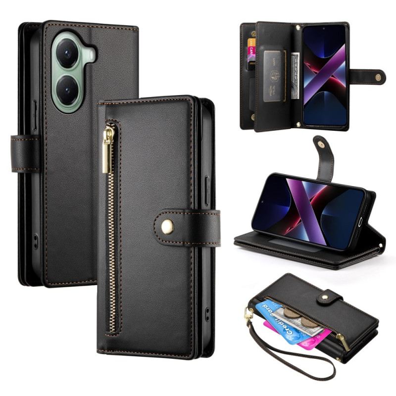 Bőrtok Poco X7 Pro 5g Pénztárca Pánttal És Vállpánttal