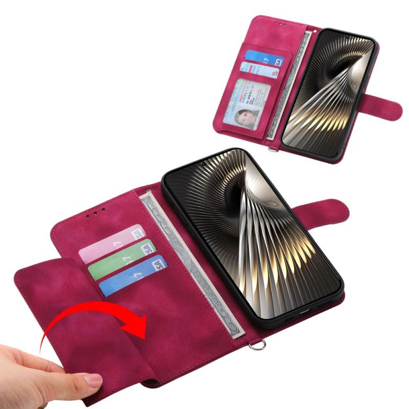 Bőrtok Poco X7 Pro 5g Virágmintás Pánttal És Vállpánttal