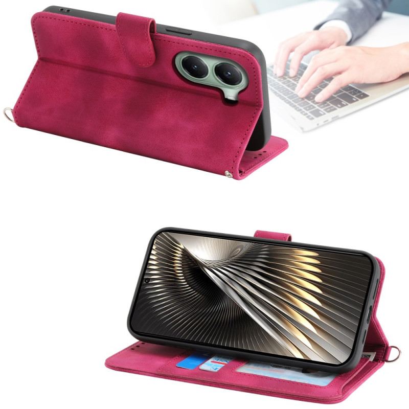 Bőrtok Poco X7 Pro 5g Virágmintás Pánttal És Vállpánttal