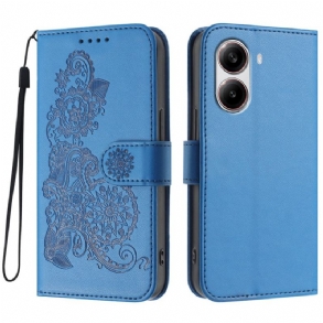 Bőrtok Poco X7 Pro 5g Virágos Csipke