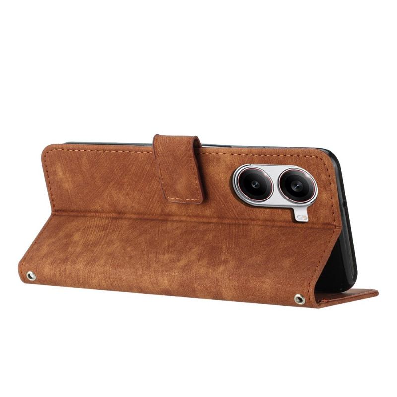 Kinyitható Bőrtok Poco X7 Pro 5g Velúrhatású Csíkos