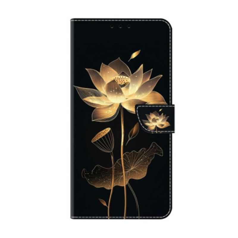 Bőrtok Xiaomi Redmi Note 15 5g Aranylótusz
