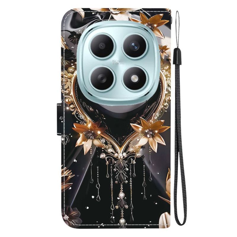 Bőrtok Xiaomi Redmi Note 15 5g Fekete És Arany Szív