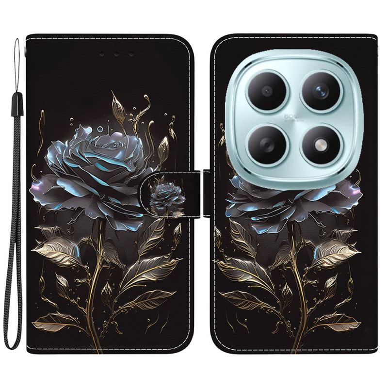 Bőrtok Xiaomi Redmi Note 15 5g Fekete Rózsa