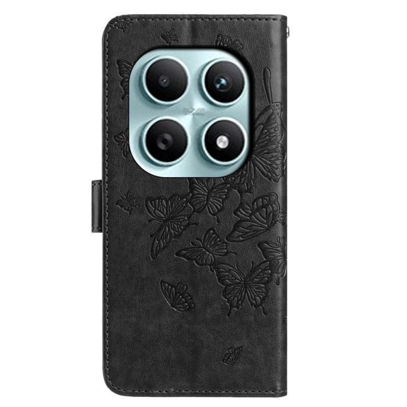 Bőrtok Xiaomi Redmi Note 15 5g Gravírozott Pillangó