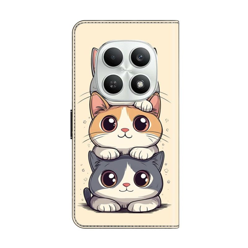 Bőrtok Xiaomi Redmi Note 15 5g Halmozott Macskák