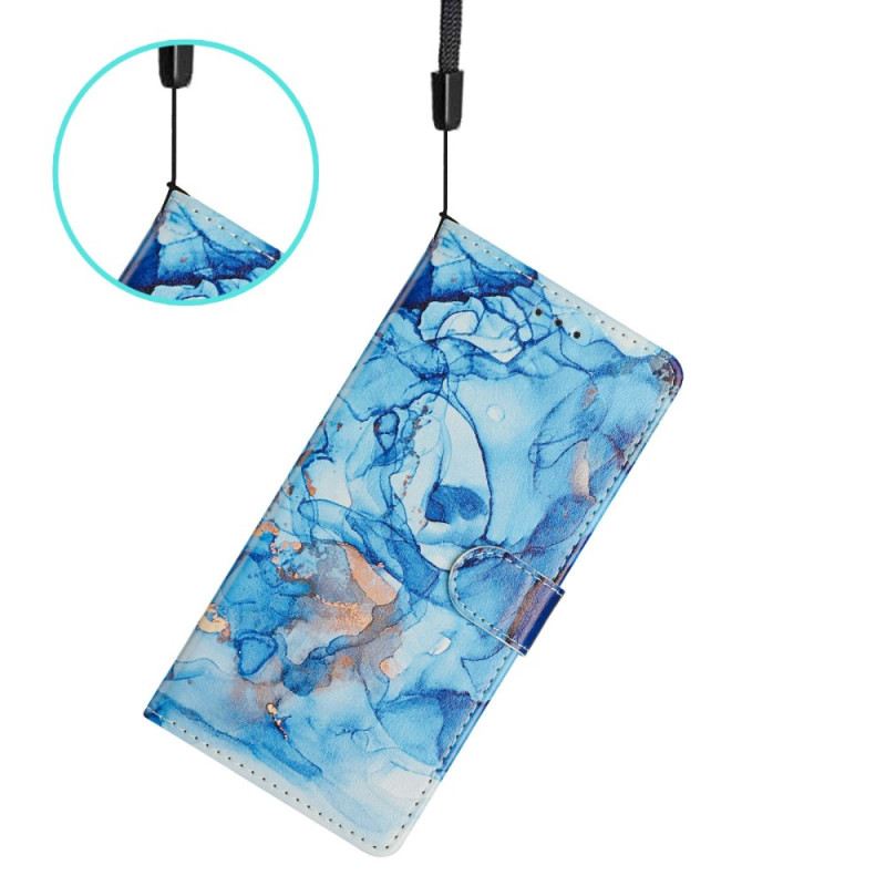 Bőrtok Xiaomi Redmi Note 15 5g Kék Márvány
