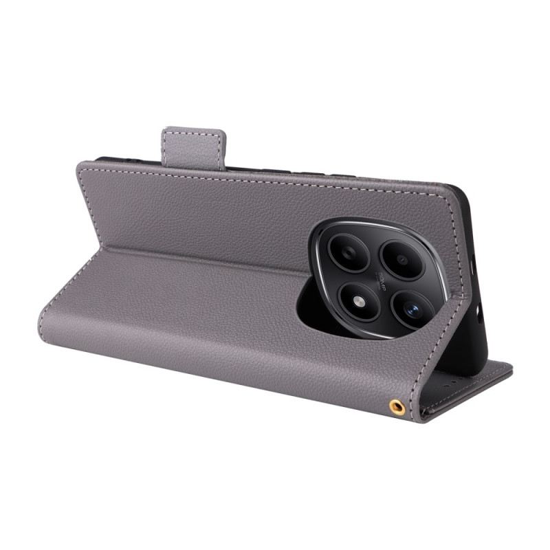 Bőrtok Xiaomi Redmi Note 15 5g Licsi Mintás Pánttal