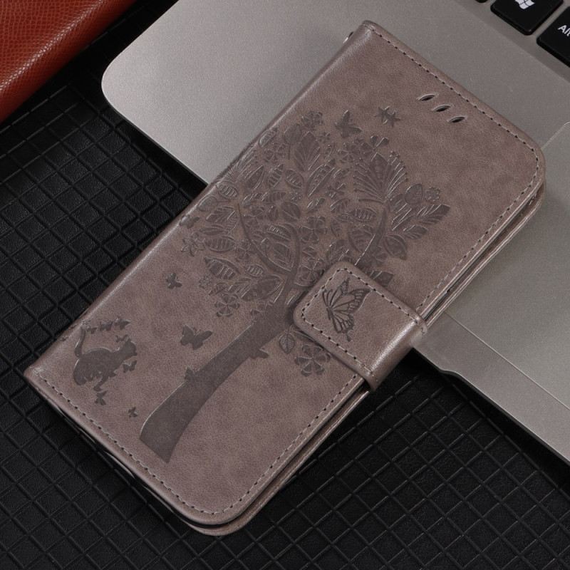 Bőrtok Xiaomi Redmi Note 15 5g Macska És Fa Minta