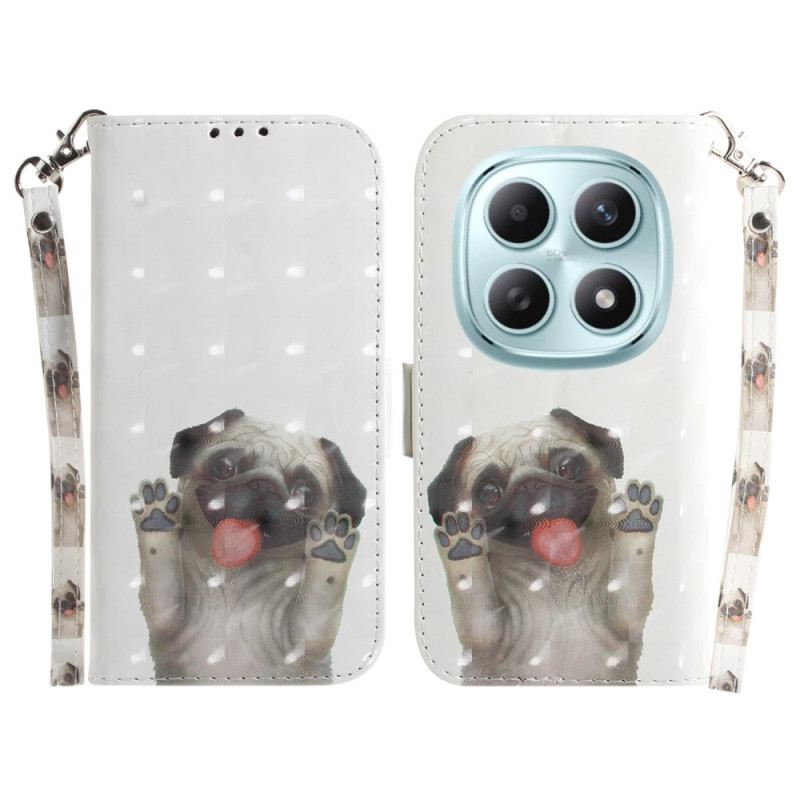 Bőrtok Xiaomi Redmi Note 15 5g Mopsz Nyakpánttal