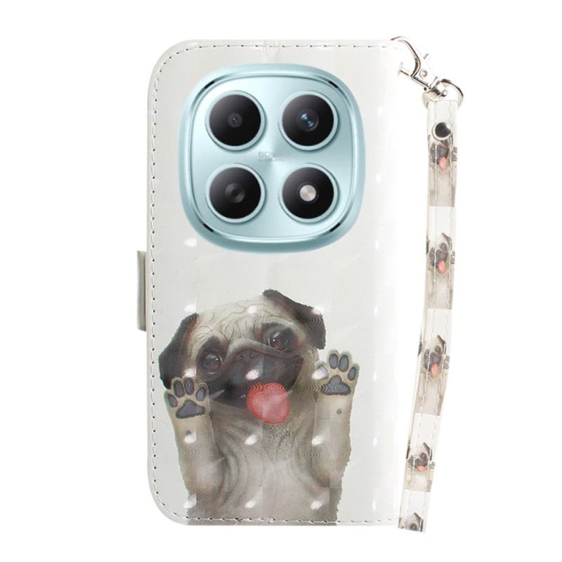 Bőrtok Xiaomi Redmi Note 15 5g Mopsz Nyakpánttal