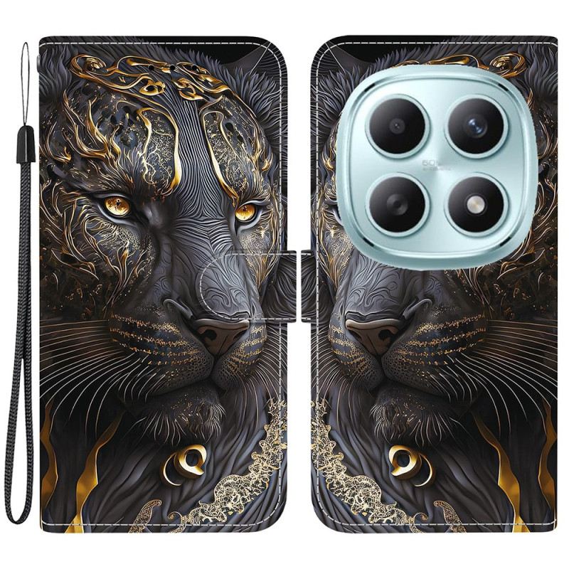 Bőrtok Xiaomi Redmi Note 15 5g Oroszlánarany