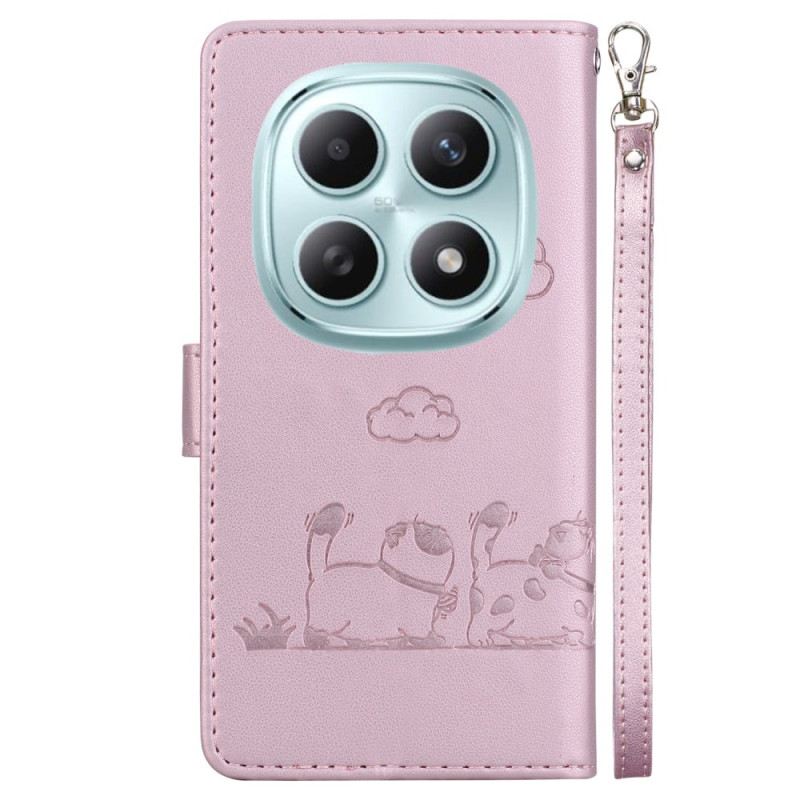 Bőrtok Xiaomi Redmi Note 15 5g Rfid-blokkoló És Cicamintás