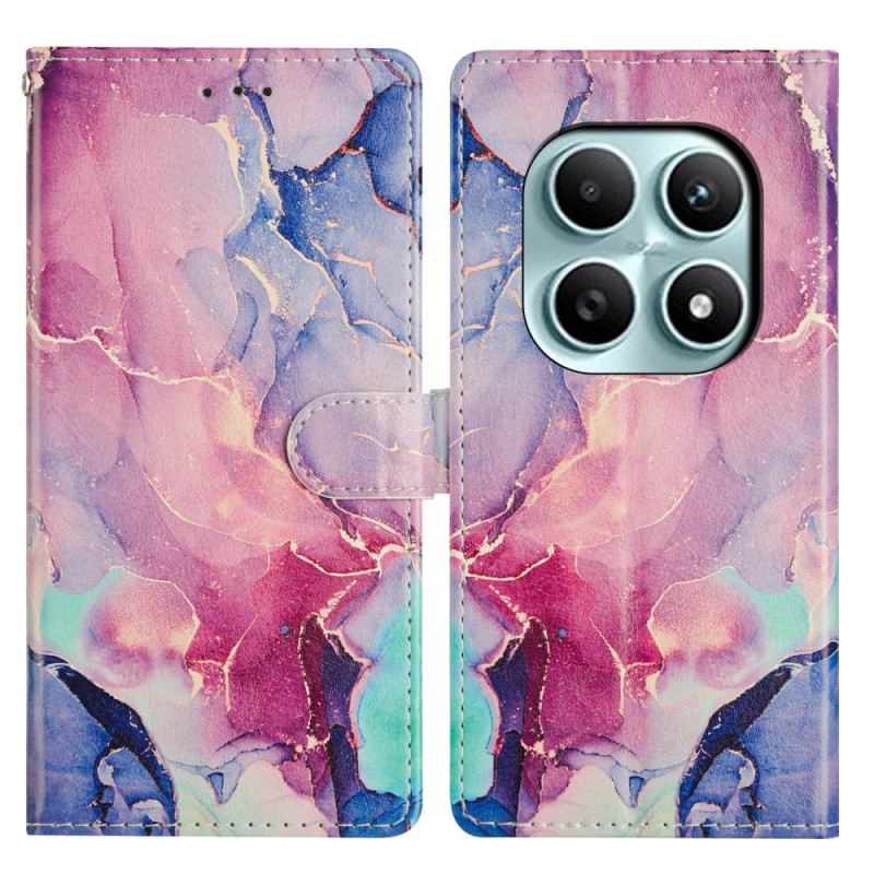 Bőrtok Xiaomi Redmi Note 15 5g Rózsaszín És Zöld Márvány