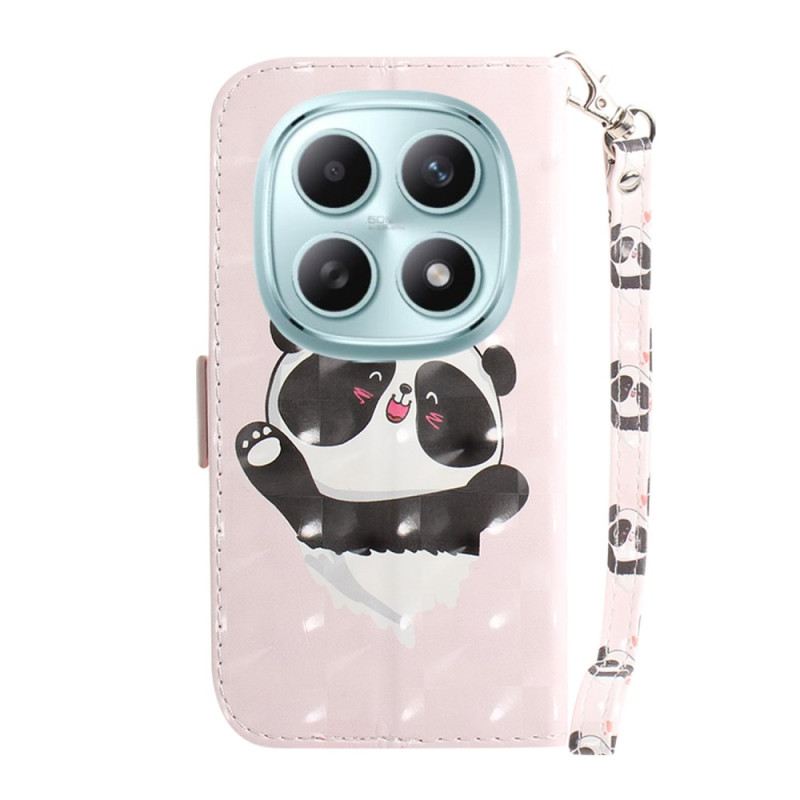 Bőrtok Xiaomi Redmi Note 15 5g Szerelmes Panda Nyakpánttal