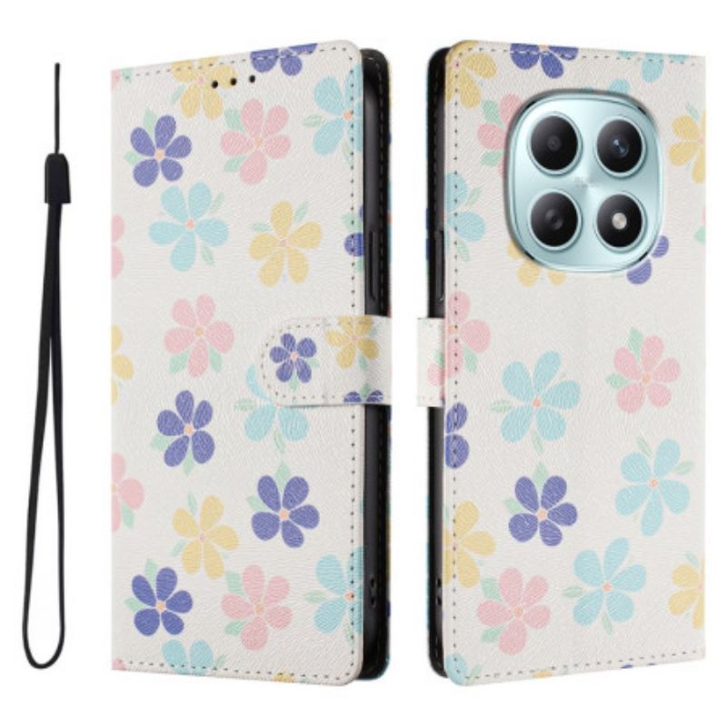 Bőrtok Xiaomi Redmi Note 15 5g Színes Virágok