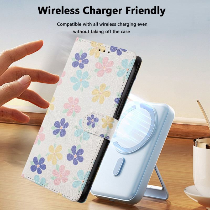 Bőrtok Xiaomi Redmi Note 15 5g Színes Virágok