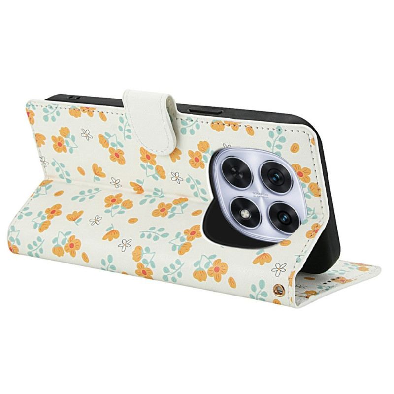 Bőrtok Xiaomi Redmi Note 15 5g Virágmintás Szíj