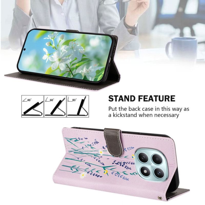 Kinyitható Bőrtok Xiaomi Redmi Note 15 5g Levendula