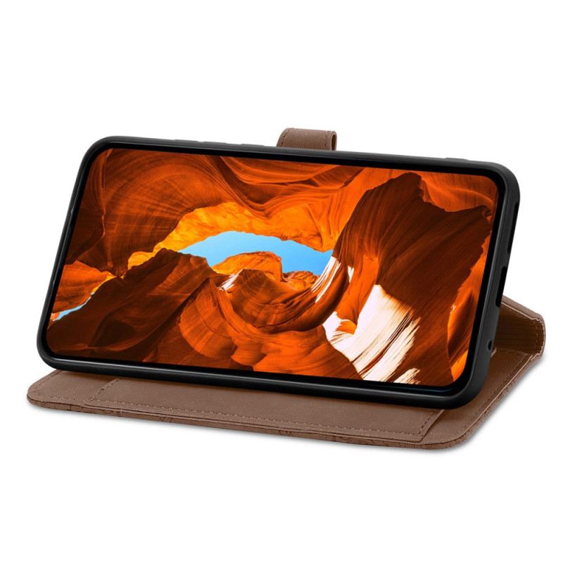 Kinyitható Bőrtok Xiaomi Redmi Note 15 5g Virágmintás Csipkeszíj