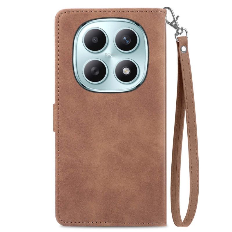 Kinyitható Bőrtok Xiaomi Redmi Note 15 5g Virágmintás Csipkeszíj