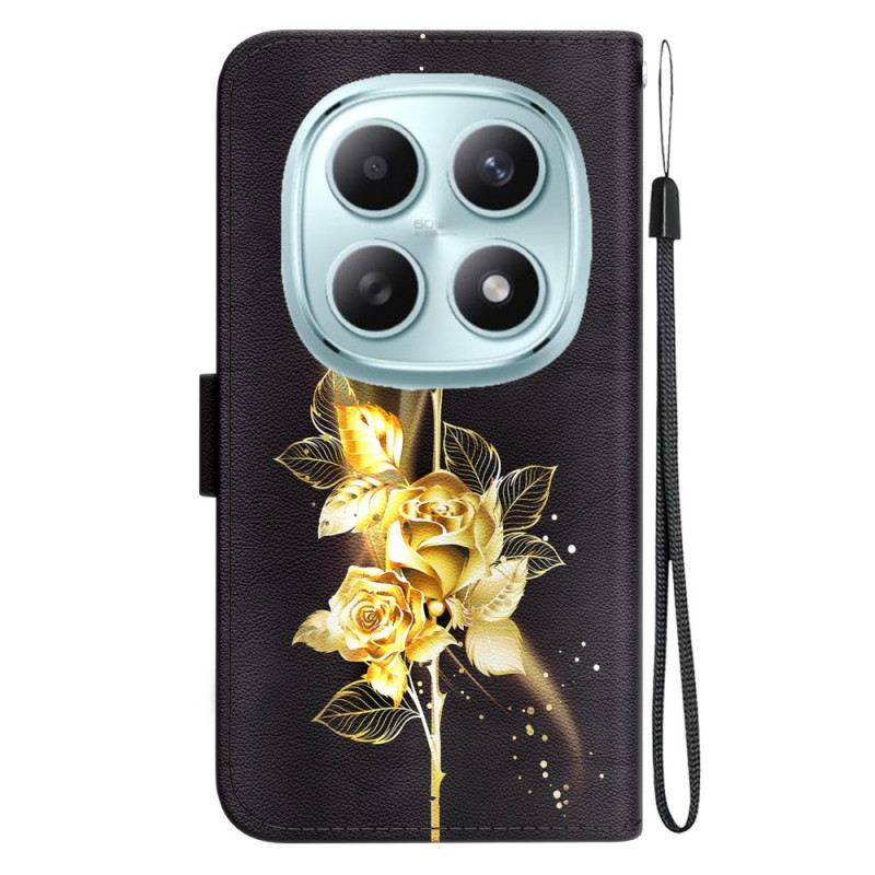 Kinyitható Tokok Xiaomi Redmi Note 15 5g Arany Pillangók És Rózsaszín