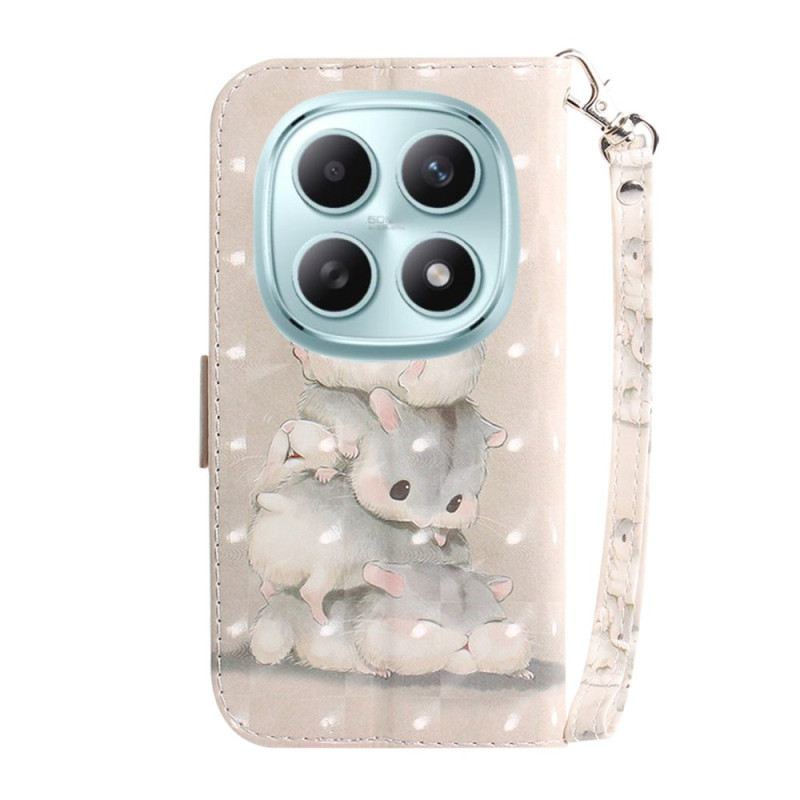 Kinyitható Tokok Xiaomi Redmi Note 15 5g Hörcsögök Nyakpánttal