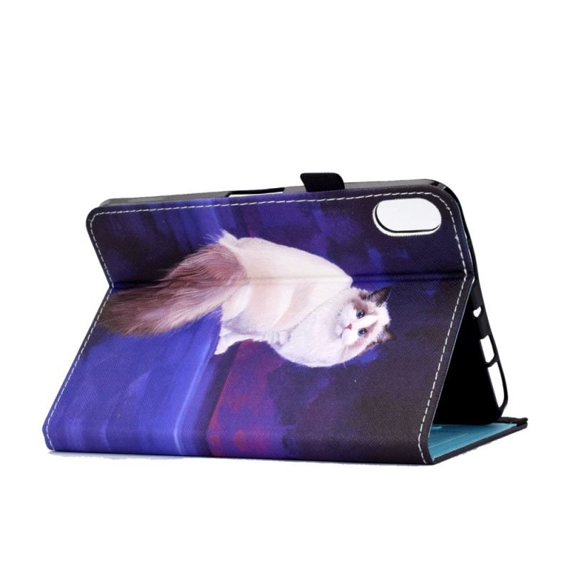 Bőrtok iPad (2025) Fehér Macska