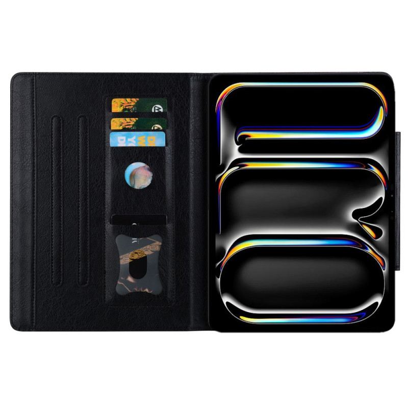 Bőrtok iPad (2025) Mágneses Macskamintás Csat