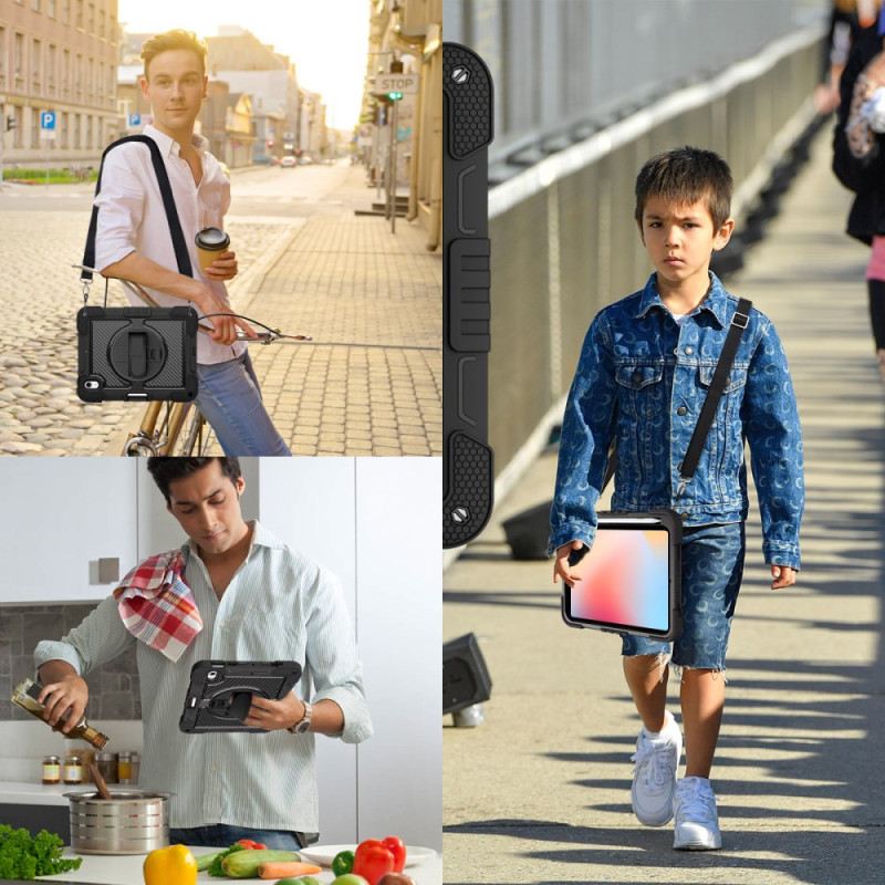 Mobiltelefon Tokok iPad (2025) Kétszínű Állvány Vállpánttal