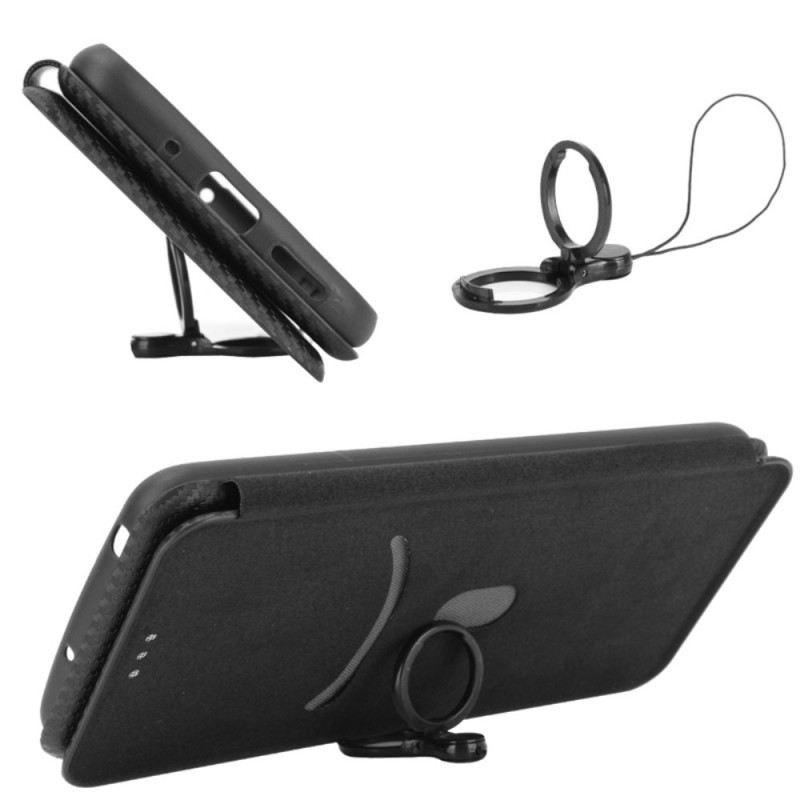 Bőrtok Oppo Reno 12 5g Szénszál