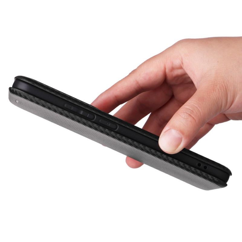 Bőrtok Oppo Reno 12 5g Szénszál