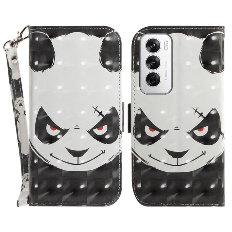 Fliptok Oppo Reno 12 5g Dühös Panda Szíjjal