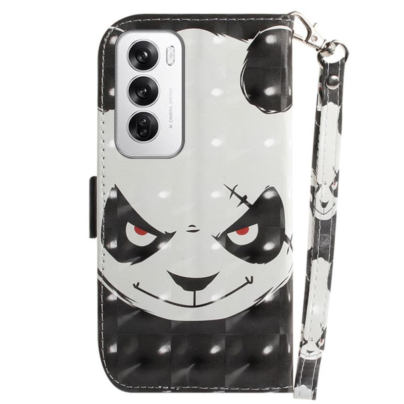 Fliptok Oppo Reno 12 5g Dühös Panda Szíjjal
