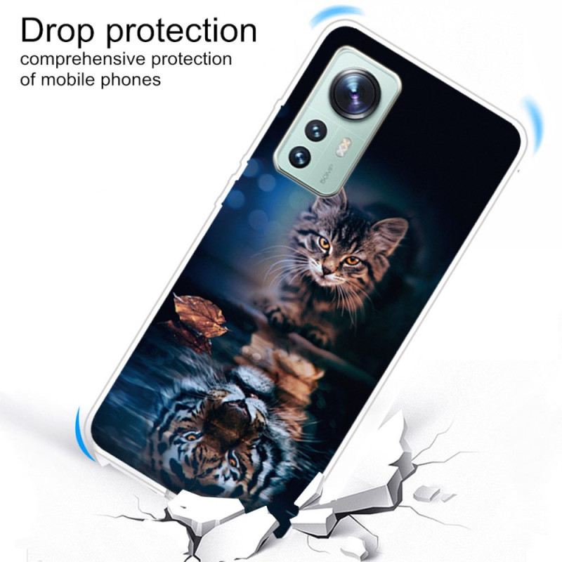 Telefontok Xiaomi 12 Pro Figyelmes Macska Szilikon