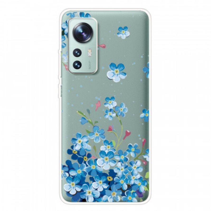 Telefontok Xiaomi 12 Pro Kék Virágok