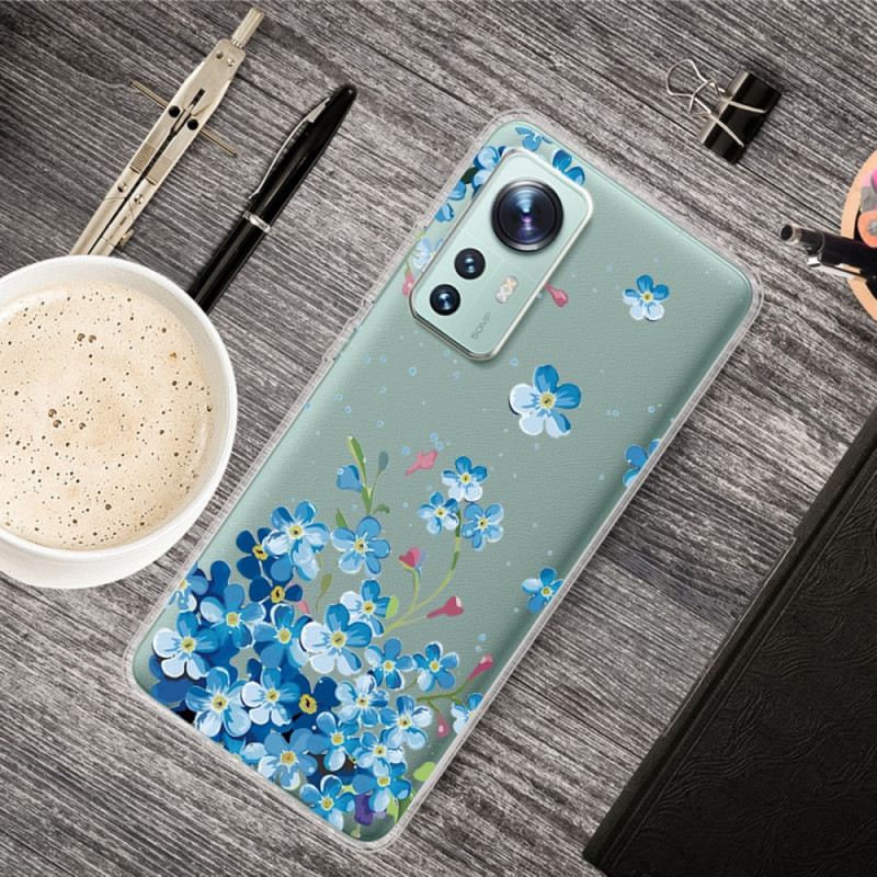 Telefontok Xiaomi 12 Pro Kék Virágok