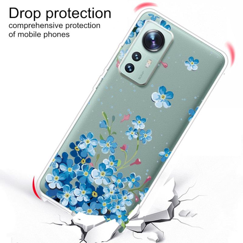 Telefontok Xiaomi 12 Pro Kék Virágok