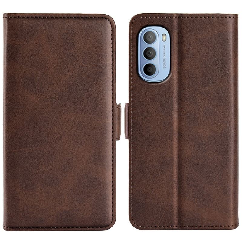 Fliptok Moto G41 / G31 Bőrtok Dupla Csappantyú
