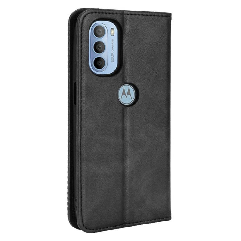 Fliptok Moto G41 / G31 Bőrtok Stilizált Vintage Bőrhatás