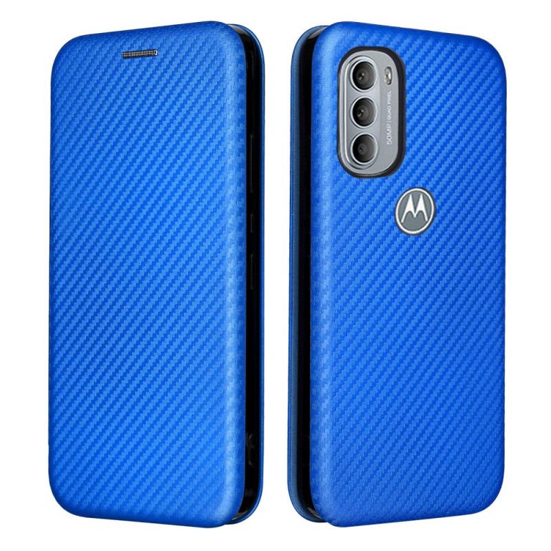 Fliptok Moto G41 / G31 Bőrtok Szilikon Szén