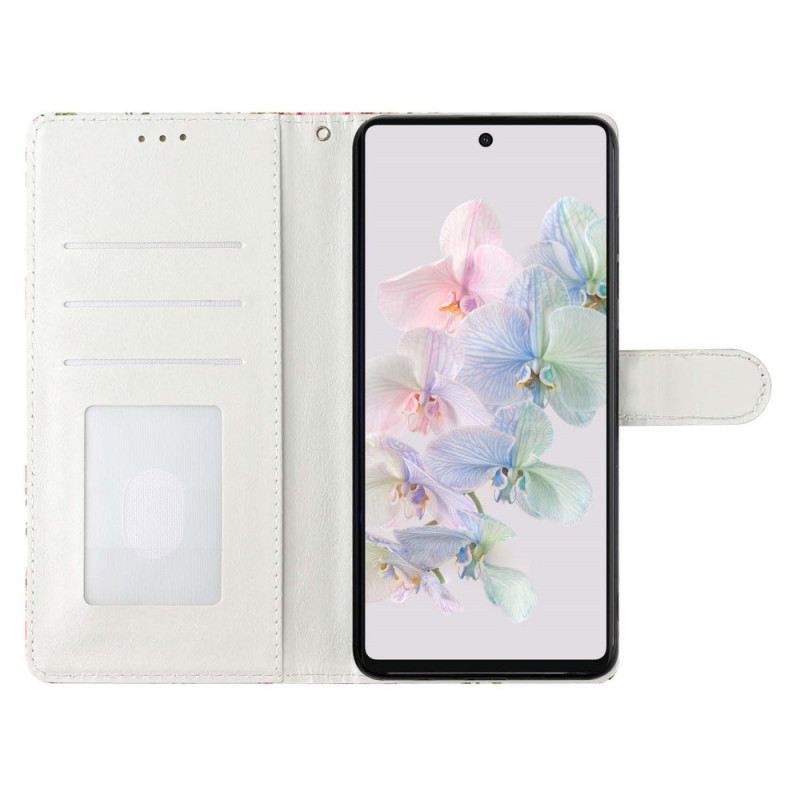 Kinyitható Tokok Google Pixel 7A szíjjal Pántos Ananász